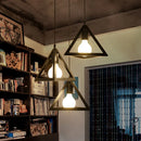 Iron Triangle Pendant Lamp by Ljojo: Modern Wrought Metal Chandelier for Kitchen & Restaurant