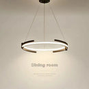 Ljojo LED Round Chandelier for Home Decor in Living Room, Dining Room - Simple Design