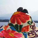 Ljojo Mexican Flowers Embroidery Art Blanket: Soft Fleece Warm 3D Throw Blanket