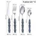 Ljojo 24-Piece Pearl Handle Luxury Cutlery Set - Stainless Steel Knife Fork Spoon Shell Spoon Kit