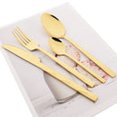 Ljojo 16-Piece Black Stainless Steel Cutlery Set for Western Dining