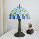Blue Baroque Stained Glass Table Lamp for Bedroom and Living Room by Ljojo