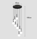 Ljojo LED Ring Stairs Pendant Light Chandelier for Living Room Dining Room Lighting