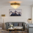 Ljojo Luxury Golden LED Crystal Ceiling Light - Modern Round Living Room Fixture
