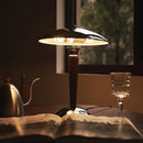 Ljojo Retro Wood Flying Saucer Bedside Lamp LED Decorative Lighting American Style