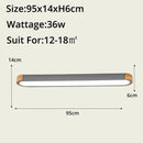 Ljojo Bauhaus Solid Wood Strip LED Ceiling Light Chandelier for Living Room Decor