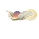 LED Wall Lamp Feather Creative Clock High-end Feeling Bedroom Bedside Ljojo