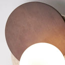 Ljojo LED Wall Light White Glass Wood Yellow Travertine Japan Style