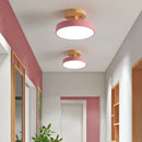 Ljojo LED Wood Acrylic Ceiling Light Fixture Wedge Nordic Living Room Lamp