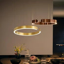 Ljojo Ring Pendant Lamp Chandelier Dimmable Ceiling Light for Dining Living Bedroom Kitchen
