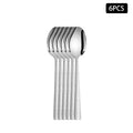 Ljojo 24pcs Stainless Steel Cutlery Set with Square Handle, Snakeskin Design