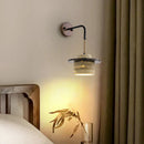 Ljojo LED Wall Sconce Light Fixture Yellow Travertine Stone Wood Nordic Design