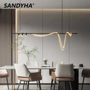 Adjustable Nordic Flexible Hose Pendant Light Chandelier LED Lamp Modern Stylish for Home Decor by Ljojo