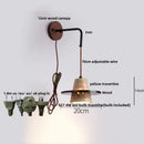 Ljojo LED Wall Sconce Light Fixture Yellow Travertine Stone Wood Nordic Design