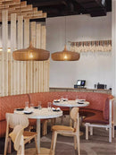 Danish Design Walnut Restaurant LED Pendant Light by Ljojo | Wood Birdcage Chandelier Island Room Teahouse Lamp