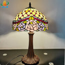 12 Inch Tiffany Style American Stained Glass Table Lamp for Bedroom Living Room - Ljojo