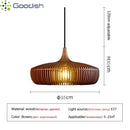 Medieval Bauhaus Birdcage LED Pendant Light Retro Log Wood Hand-Knitted Chandelier by Ljojo