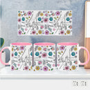 3D Effect Flowers Cup Holding Hands Personalized Name Mug for Children, Mother's Day Gift