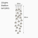 Modern Glass Crystal Chandelier Adjustable Nordic Stairs Light by Ljojo