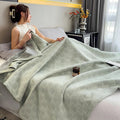 Ljojo 100% Cotton Muslin Throw Blanket - Lightweight Breathable Boho Throws