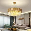 Gold Crystal LED Chandelier Rotundity Ceiling Lamp for Living Room by Ljojo