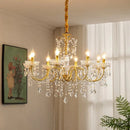 French Retro Copper Crystal Chandeliers Light for Living Room by Ljojo