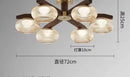 Italian All Copper Walnut Medieval Style Ceiling Light Glass Lamp by Ljojo