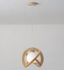 Ljojo Nordic Minimalist Chandelier Solid Wood Glass Lamp for Bedroom Living Room