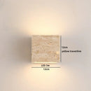 Ljojo Luxury LED Wall Lights Indoor Yellow Travertine Living Room Bedroom Lamp