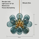 Ljojo LED Bubble Ball Glass Chandelier Modern Living Room Decor Blue Pink Hanging Light