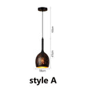 Ljojo Etched Lampshade Wrought Iron Chandelier Industrial Pendant Lamp for Dining Living Room