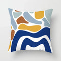 Abstract Geometric Mountain Pillowcase Blue Polyester for Sofa Hotel Office Seat Cushion Cover