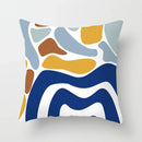 Abstract Geometric Mountain Pillowcase Blue Polyester for Sofa Hotel Office Seat Cushion Cover