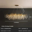 Ljojo Crystal Branch Chandelier Luxe LED Pendant Light Fixture - Modern Luxury Bedroom Dining Room Lighting