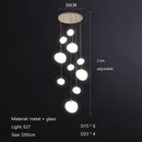 Ljojo Linear Glass Ball Pendant Light Modern Luxury Interior Lighting Staircase Bedroom