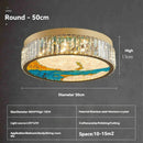 Ljojo Chinese Style Enamel Ceiling Lamp Modern Villa Glossy Crystal LED Decoration