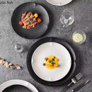 Ljojo Matte Striped Ceramic Plate Set for Molecular Cuisine Tableware