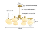 Modern Cream-colored Glass Spherical Ceiling Chandelier for Living, Bedroom & Dining Room by Ljojo