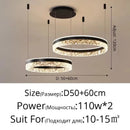 LED Rings Chandelier Minimalist Acrylic Hanging Light for Living Room | Ljojo