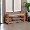 Ljojo™ Bamboo Shoe Storage Bench with Hidden Drawer and Organizer