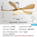 Ljojo 48-Inch Ceiling Fan with Remote Control and LED Light, Strong Winds, Mute Operation