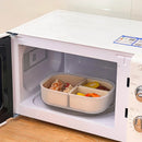 Ljojo 3 Grids Detachable Plastic Lunch Box, Microwave Safe Bento Container