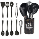 Ljojo 10-Piece Pink Silicone Utensil Set with Box - Non-Stick Kitchen Tools