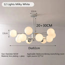 Ljojo French Medieval Style LED Pendant Light: High-End Nordic Round Glass Ball Chandelier