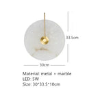 Ljojo Marble Circular Wall Lamp Nordic Minimalist LED Lights