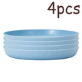 Ljojo 4pcs Reusable Plate Set for Travel, School, Picnic, Camping, Party