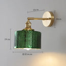 Green Glass Modern Wall Lamp Sconce with LED Light - Ljojo