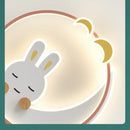 Ljojo Cute White Rabbit LED Ceiling Lamp Chandelier Kids Room Decor Children's Bedroom Lighting