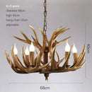 Ljojo Resin Antler Pendant Chandelier Industrial Deer Horn Lights House Decoration Fixtures
