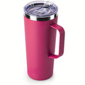 Ljojo 24oz Double Wall Coffee Tumbler with Handle Lid Stainless Steel Insulated Cup